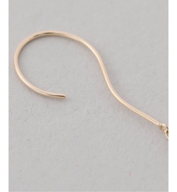 Lilas by Spick&Span「ホールダイヤ1pチェーンフックピアス K18（両耳）」|ピアス|