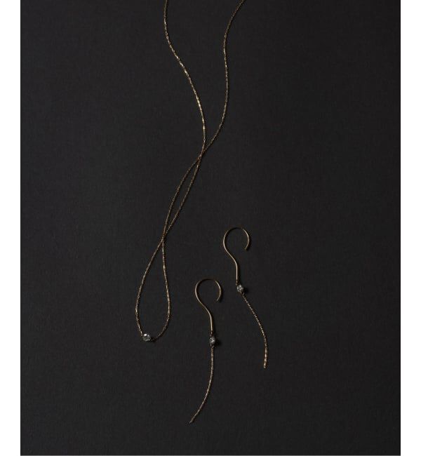 Lilas by Spick&Span「ホールダイヤ1pチェーンフックピアス K18（両耳）」|ピアス|