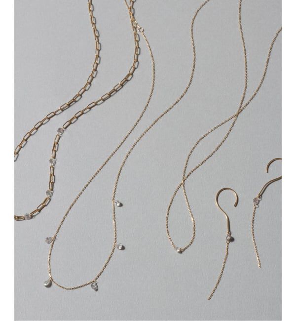 Lilas by Spick&Span「ホールダイヤ1pチェーンフックピアス K18（両耳）」|ピアス|