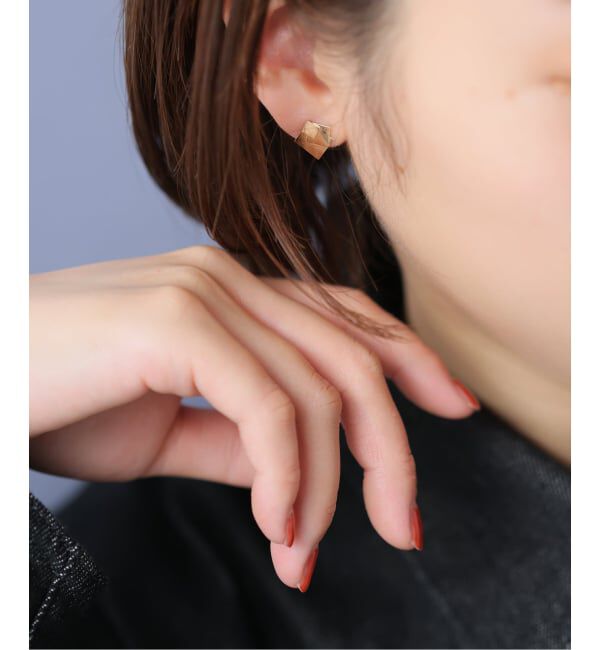 Lilas by Spick&Span「3ピーススライドスクエアピス  K10（両耳）」|ピアス|ゴールド