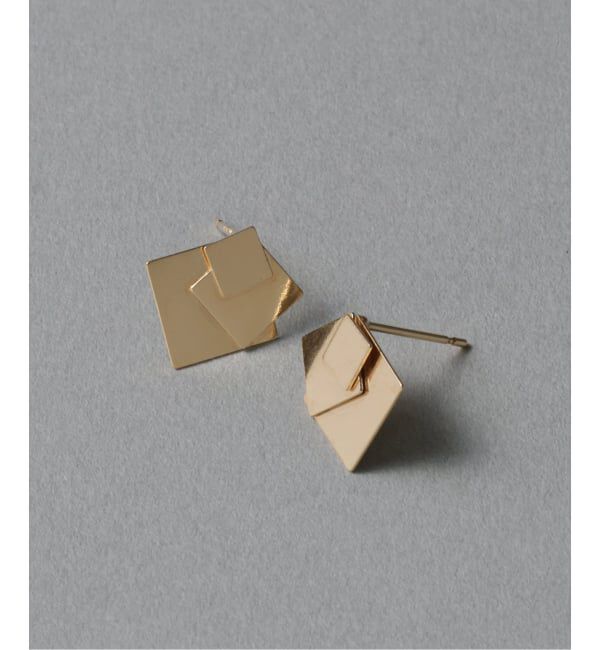 Lilas by Spick&Span「3ピーススライドスクエアピス  K10（両耳）」|ピアス|