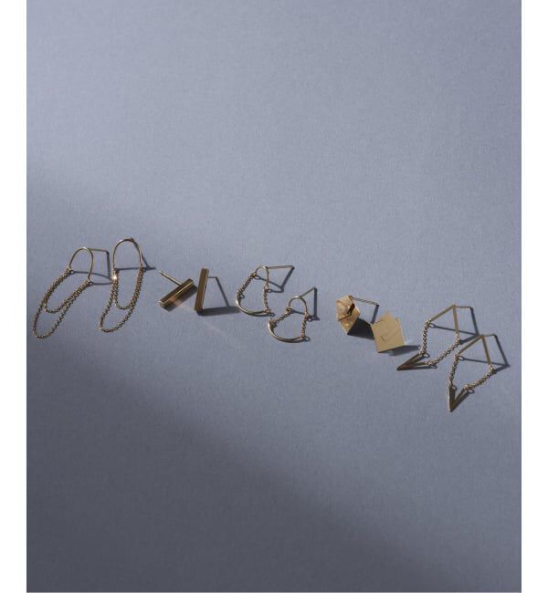 Lilas by Spick&Span「3ピーススライドスクエアピス  K10（両耳）」|ピアス|