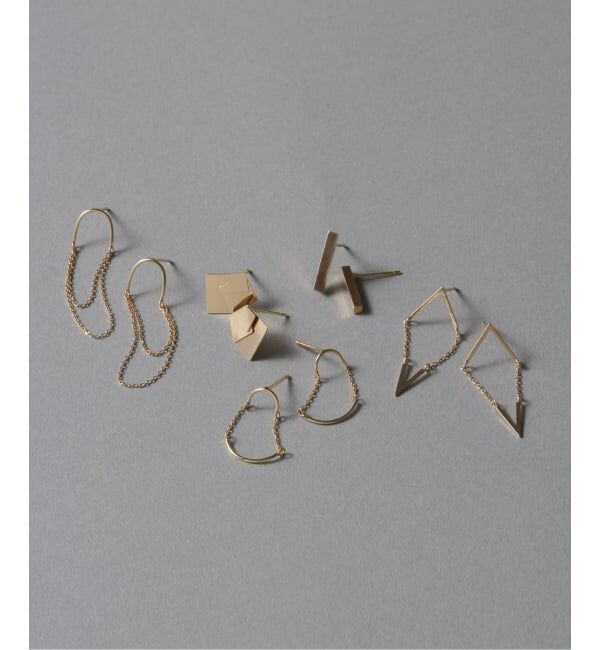 Lilas by Spick&Span「3ピーススライドスクエアピス  K10（両耳）」|ピアス|