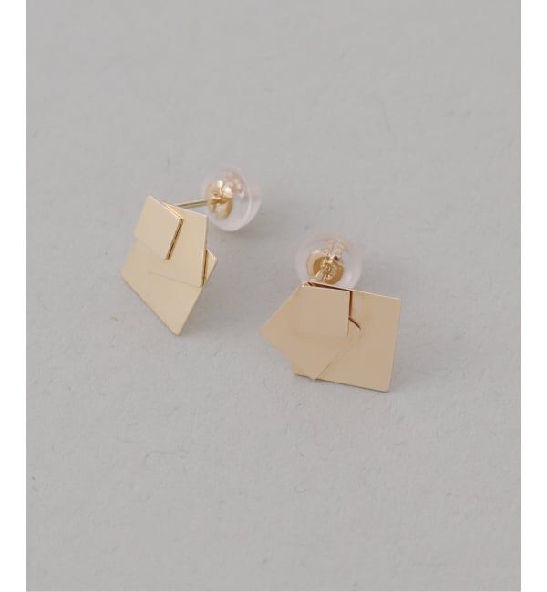 Lilas by Spick&Span「3ピーススライドスクエアピス  K10（両耳）」|ピアス|