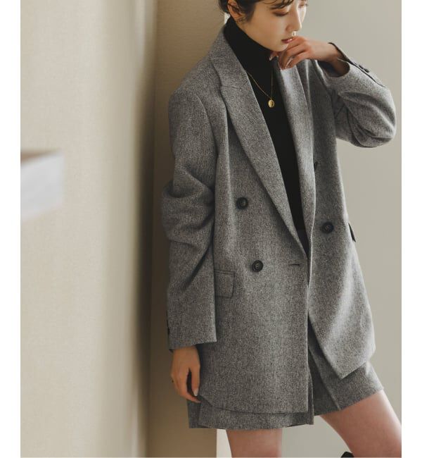 NOBLE「ネップツイードピークドラペルジャケット」|テーラードジャケット|