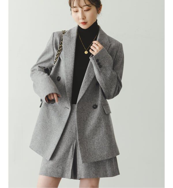 NOBLE「ネップツイードピークドラペルジャケット」|テーラードジャケット|