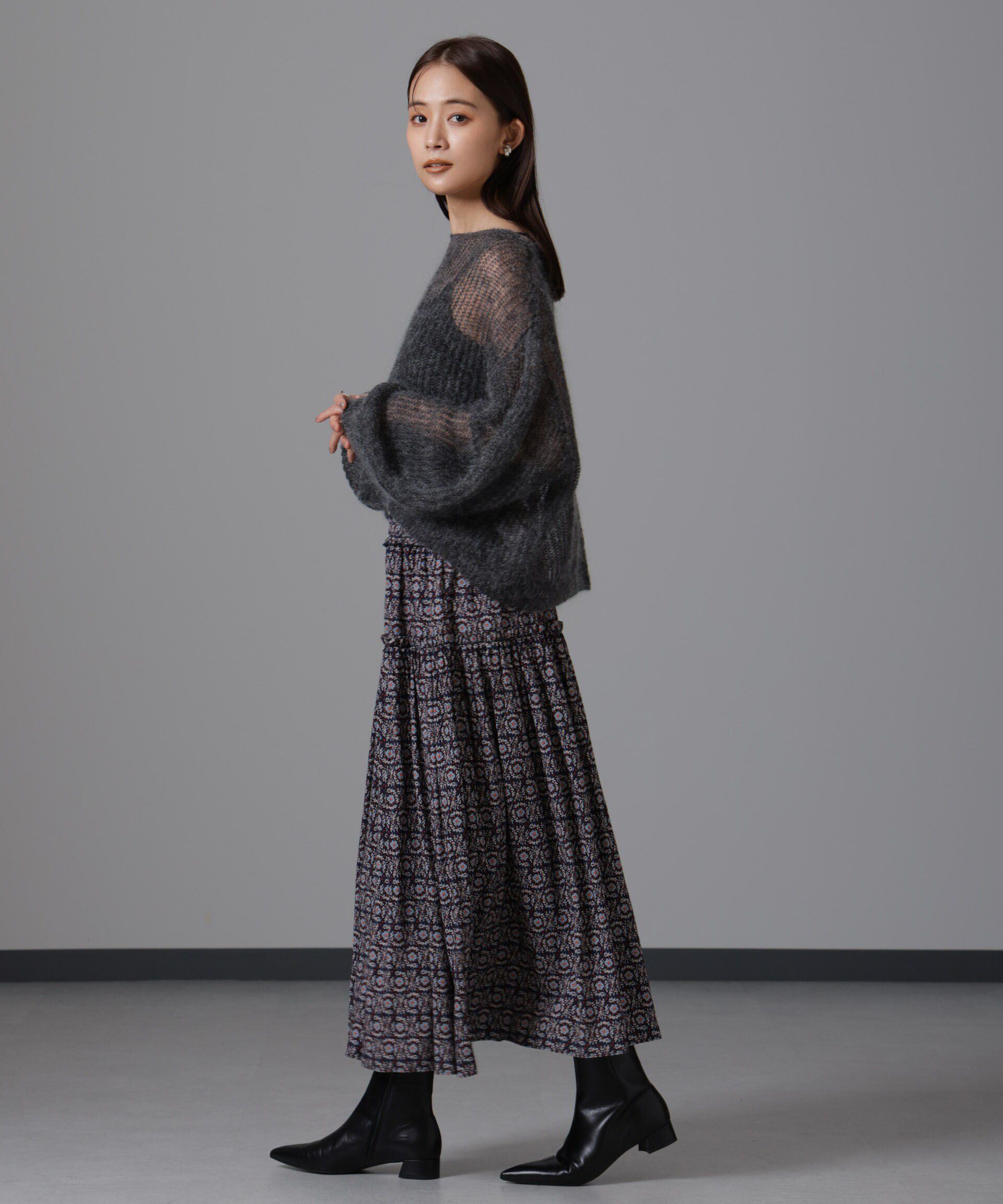 nano･universe「サークルフワラープリントスカート」|スカート|