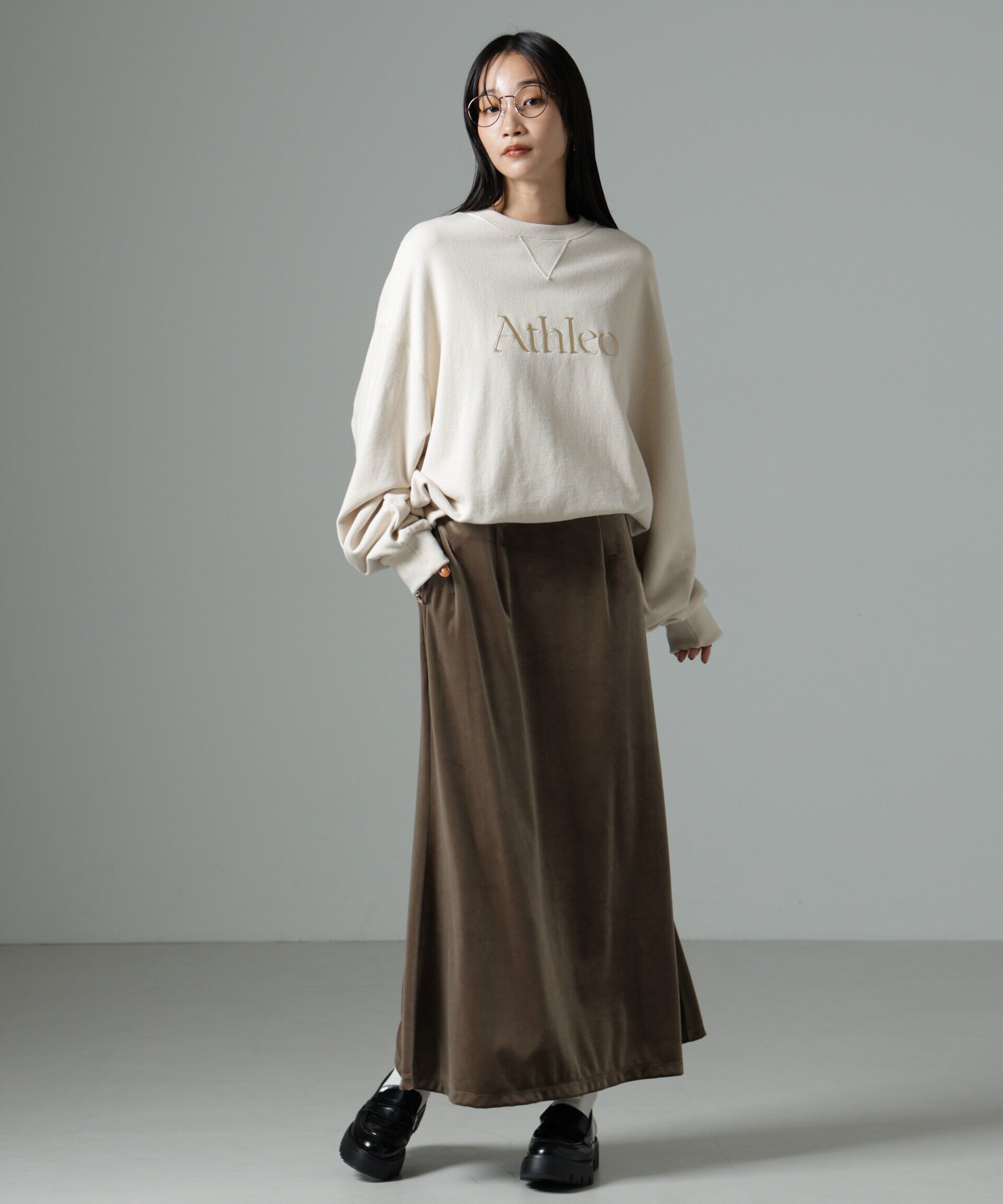 nano･universe「ベロアロングスカート」|スカート|