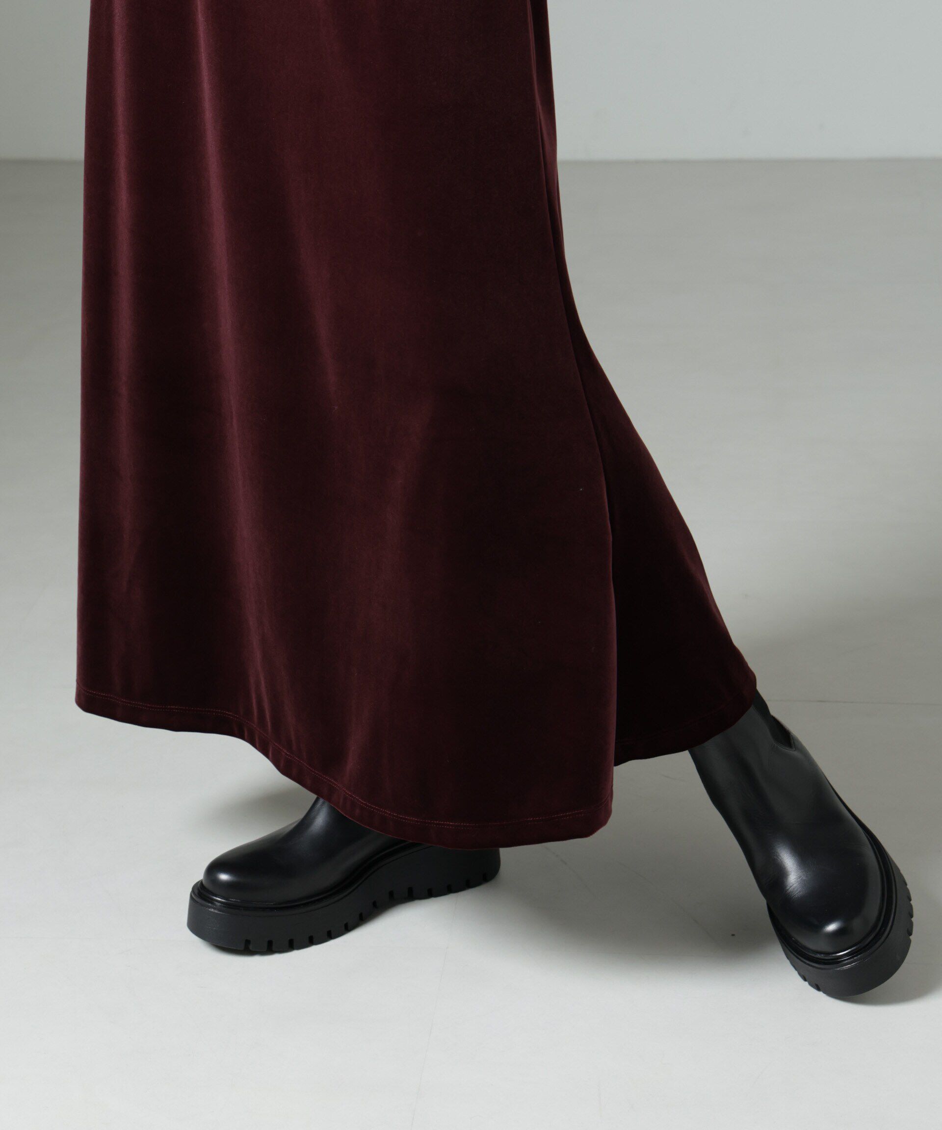 nano･universe「ベロアロングスカート」|スカート|