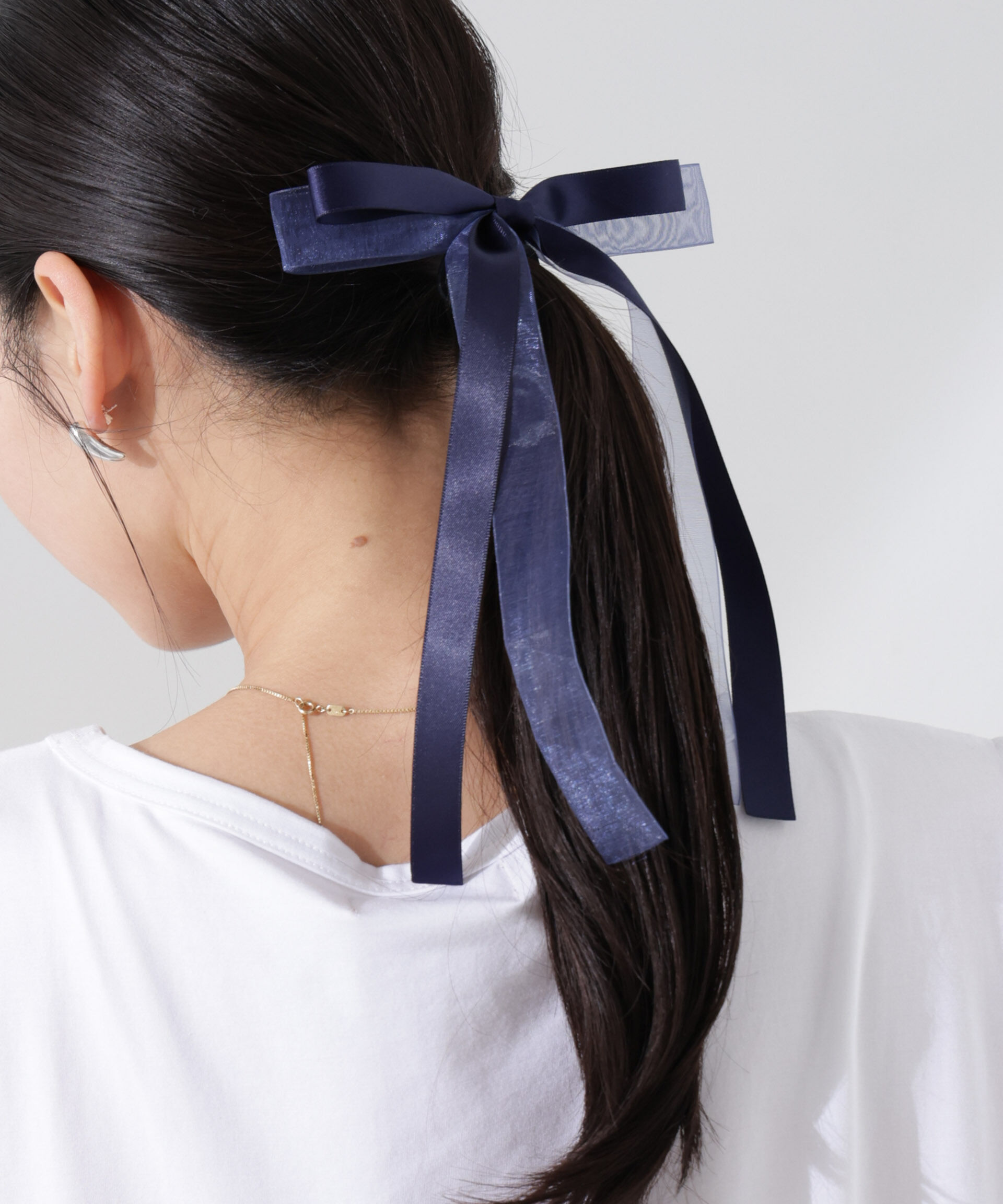 nano･universe「リボンヘアゴム」|その他|ネイビー