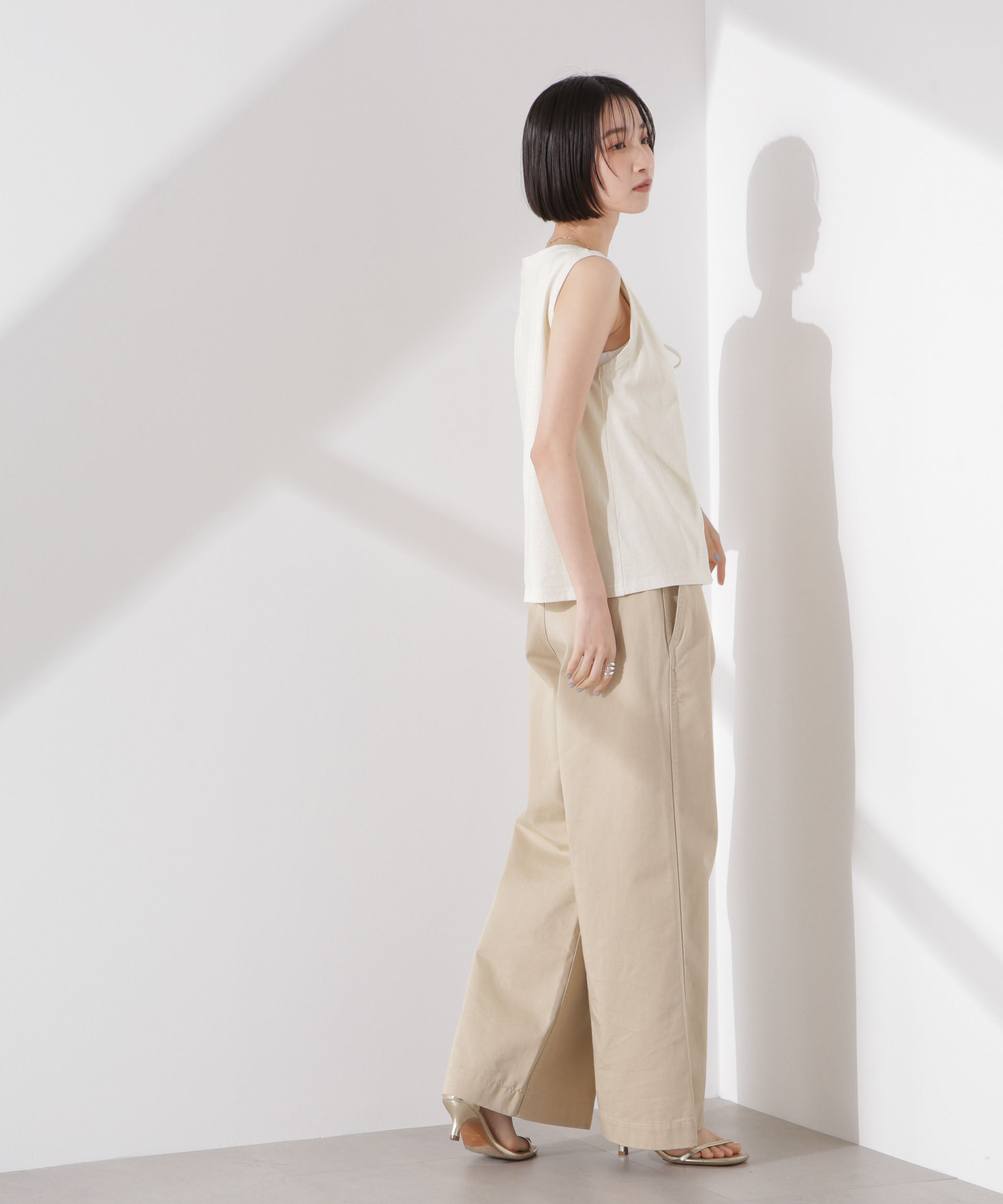 nano･universe「ドライタッチ天竺リボン結びディティールトップス」|Tシャツ・カットソー|