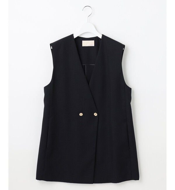 自由区「【接触冷感・速乾・UVケア・撥水・防シワ・XSサイズあり】リネンライクツィル ジレ」|ベスト・ジレ|