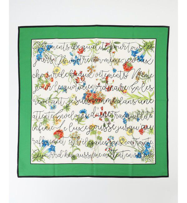 自由区「フラワープリントレター スカーフ」|バンダナ・スカーフ|