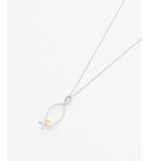 自由区「ツイストパールロング ネックレス」|ネックレス|シルバー