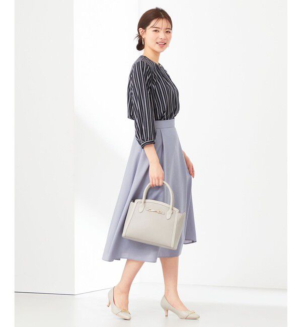 ANY SIS「【接触冷感・吸水速乾・UVケア】エアリードレープスムース 七分袖ブラウス」|シャツ・ブラウス|