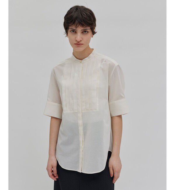 BEIGE,「【洗える】BAC / バンドカラーブラウス」|シャツ・ブラウス|Ecru