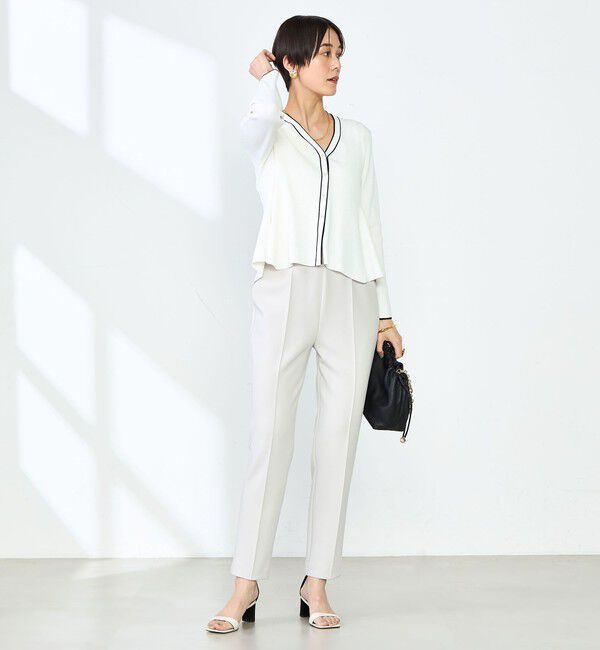 NOLLEY'S sophi「【追加】《手洗い可能》マルチファンクションリブフレアVネックカーディガン」|カーディガン|