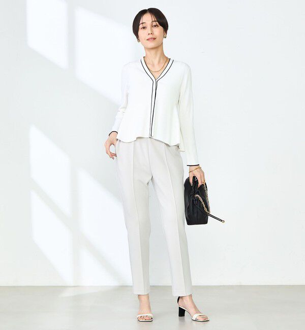 NOLLEY'S sophi「【追加】《手洗い可能》マルチファンクションリブフレアVネックカーディガン」|カーディガン|