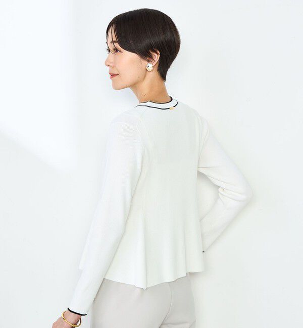 NOLLEY'S sophi「【追加】《手洗い可能》マルチファンクションリブフレアVネックカーディガン」|カーディガン|