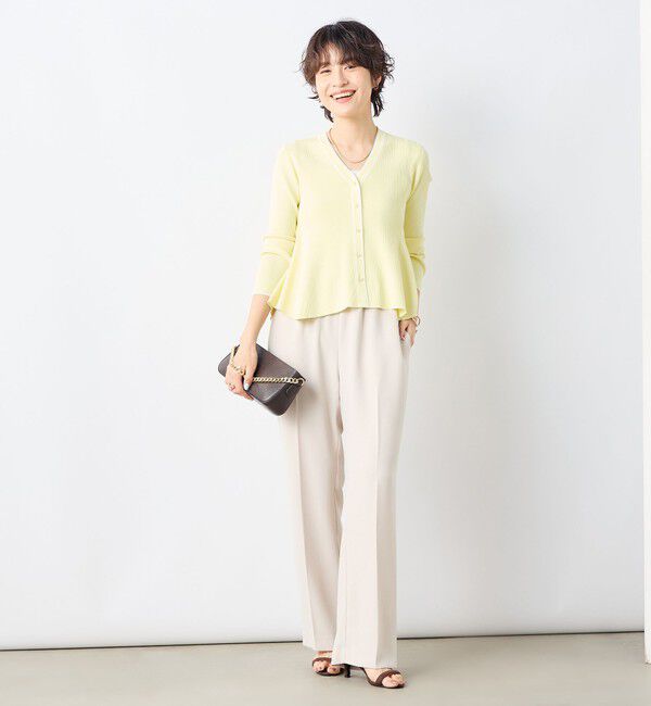 NOLLEY'S sophi「【追加】《手洗い可能》マルチファンクションリブフレアVネックカーディガン」|カーディガン|