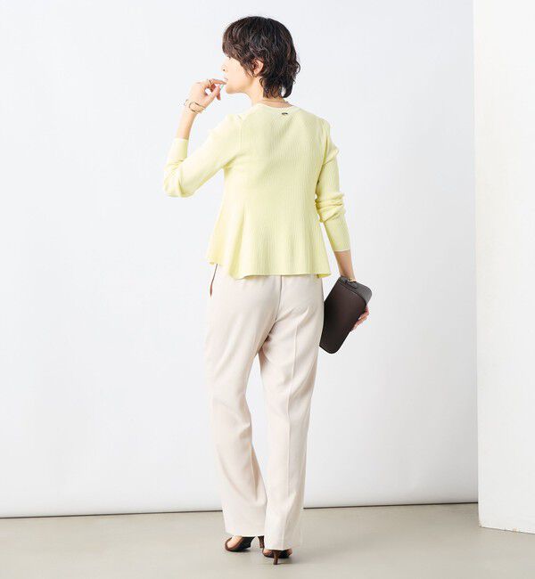 NOLLEY'S sophi「【追加】《手洗い可能》マルチファンクションリブフレアVネックカーディガン」|カーディガン|