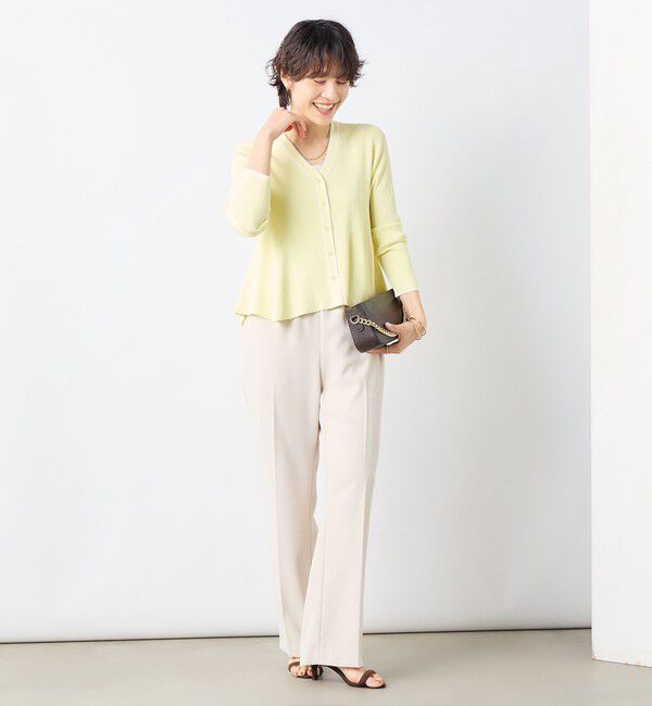 NOLLEY'S sophi「【追加】《手洗い可能》マルチファンクションリブフレアVネックカーディガン」|カーディガン|