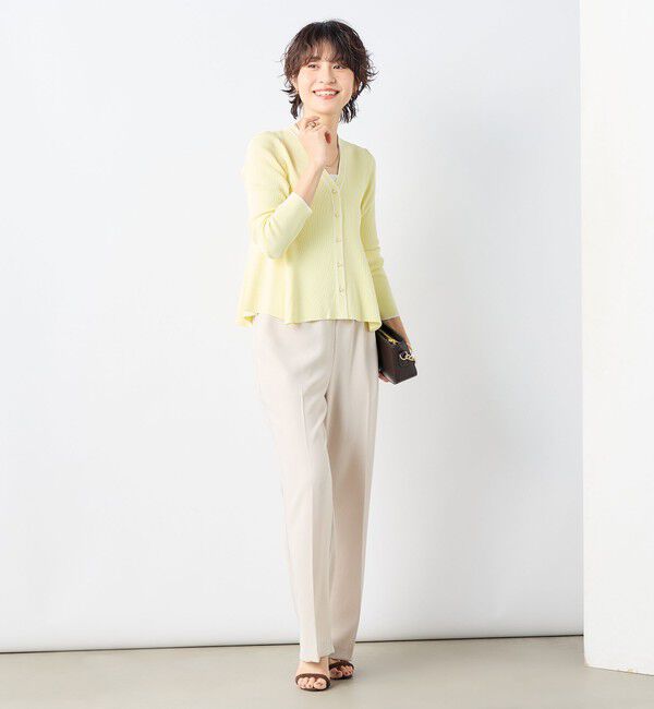 NOLLEY'S sophi「【追加】《手洗い可能》マルチファンクションリブフレアVネックカーディガン」|カーディガン|