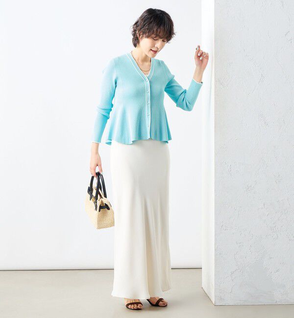 NOLLEY'S sophi「【追加】《手洗い可能》マルチファンクションリブフレアVネックカーディガン」|カーディガン|