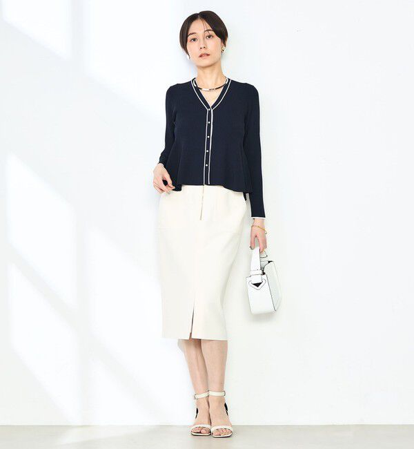 NOLLEY'S sophi「【追加】《手洗い可能》マルチファンクションリブフレアVネックカーディガン」|カーディガン|