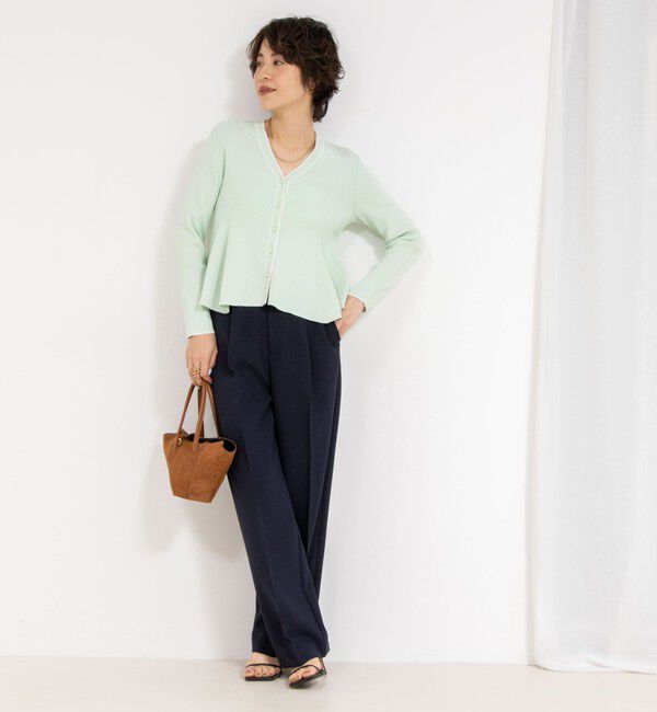 NOLLEY'S sophi「【追加】《手洗い可能》マルチファンクションリブフレアVネックカーディガン」|カーディガン|