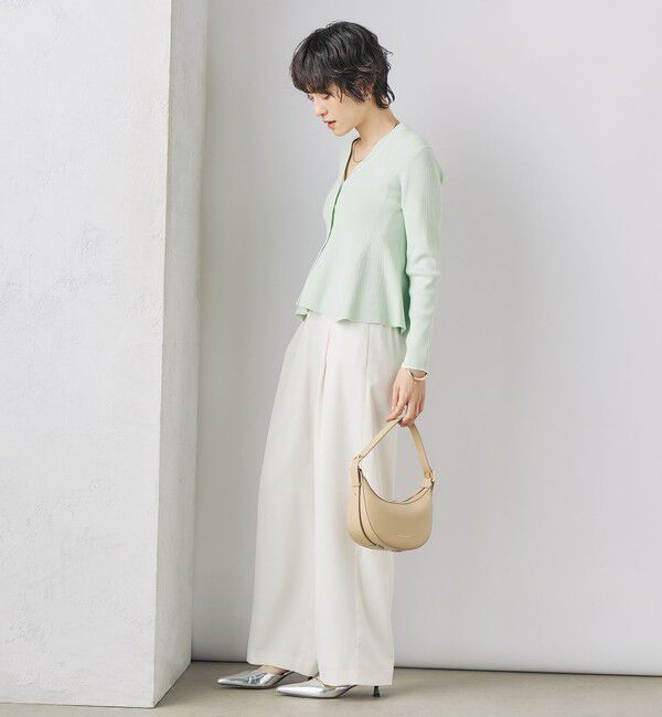 NOLLEY'S sophi「【追加】《手洗い可能》マルチファンクションリブフレアVネックカーディガン」|カーディガン|