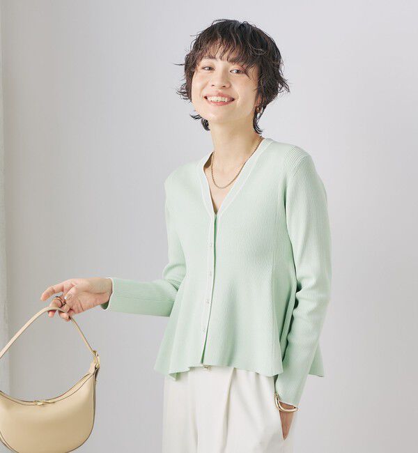 NOLLEY'S sophi「【追加】《手洗い可能》マルチファンクションリブフレアVネックカーディガン」|カーディガン|