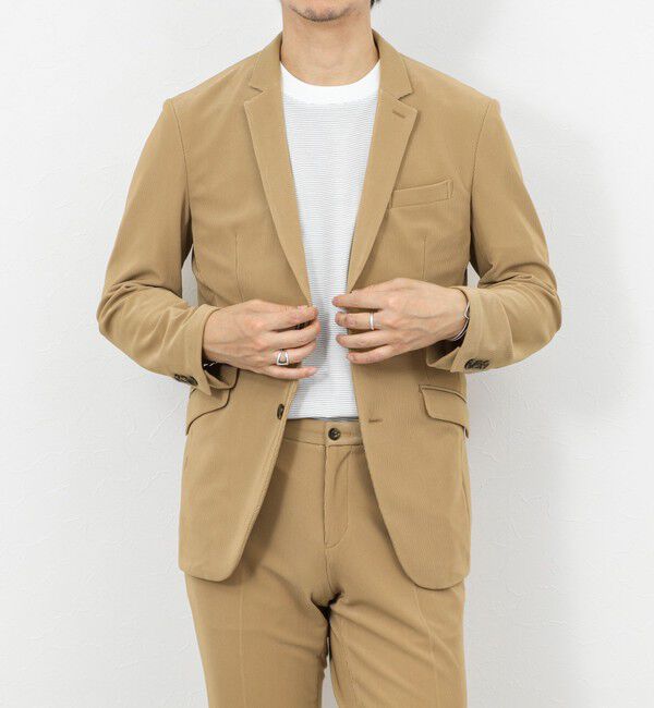 Stutostein「《ビジカジ/セットアップ対応》ストレッチコードピケ ジャケット 26SS」|テーラードジャケット|