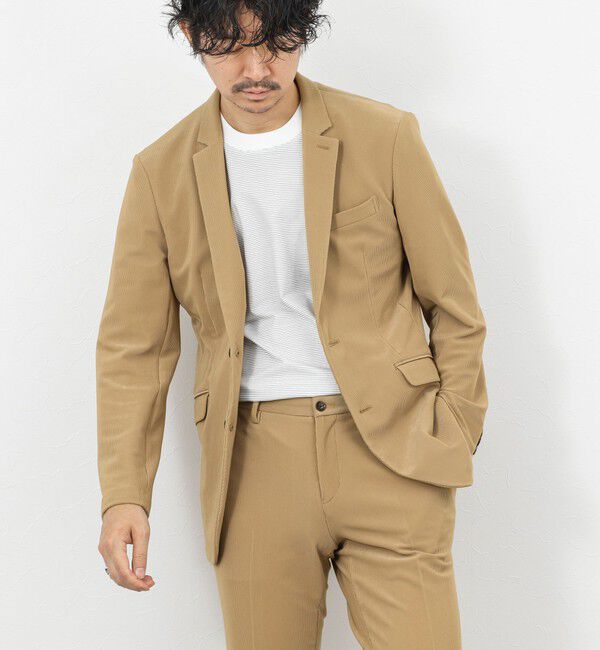 Stutostein「《ビジカジ/セットアップ対応》ストレッチコードピケ ジャケット 26SS」|テーラードジャケット|