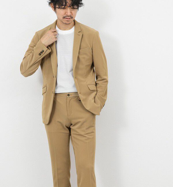 Stutostein「《ビジカジ/セットアップ対応》ストレッチコードピケ ジャケット 26SS」|テーラードジャケット|
