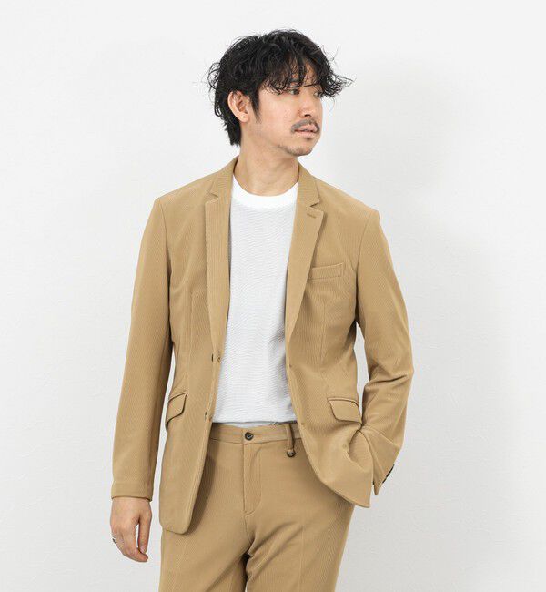 Stutostein「《ビジカジ/セットアップ対応》ストレッチコードピケ ジャケット 26SS」|テーラードジャケット|