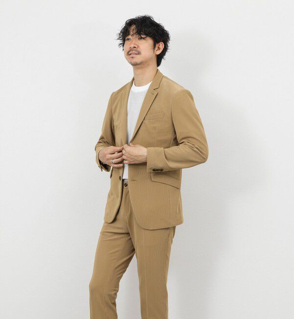 Stutostein「《ビジカジ/セットアップ対応》ストレッチコードピケ ジャケット 26SS」|テーラードジャケット|