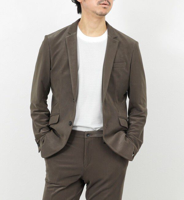 Stutostein「《ビジカジ/セットアップ対応》ストレッチコードピケ ジャケット 26SS」|テーラードジャケット|