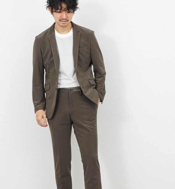 Stutostein「《ビジカジ/セットアップ対応》ストレッチコードピケ ジャケット 26SS」|テーラードジャケット|