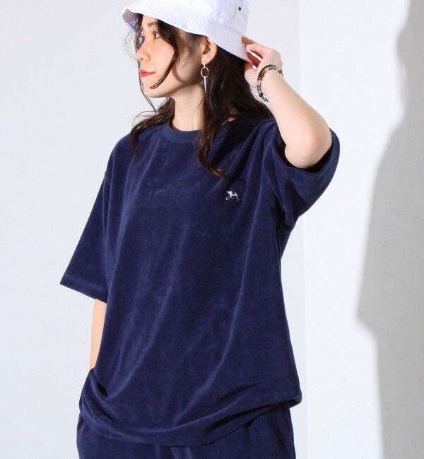 GLOSTER「【セットアップ対応】フレブルパイルTシャツ フレンチブルドッグ刺繍 ワンポイント ワンマイル」|Tシャツ・カットソー|