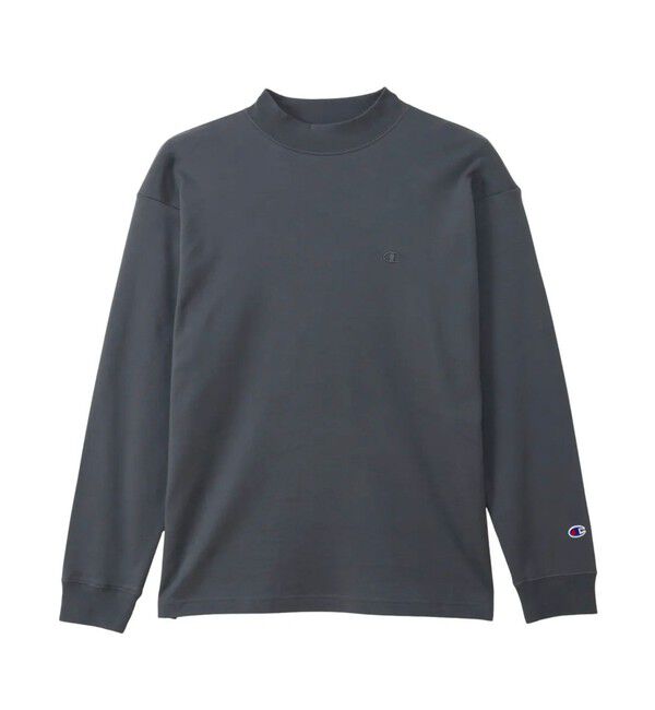 GLOSTER「【Champion/チャンピオン】ICON モックネック ロングスリーブTシャツ ベーシック」|Tシャツ・カットソー|チャコールグレー