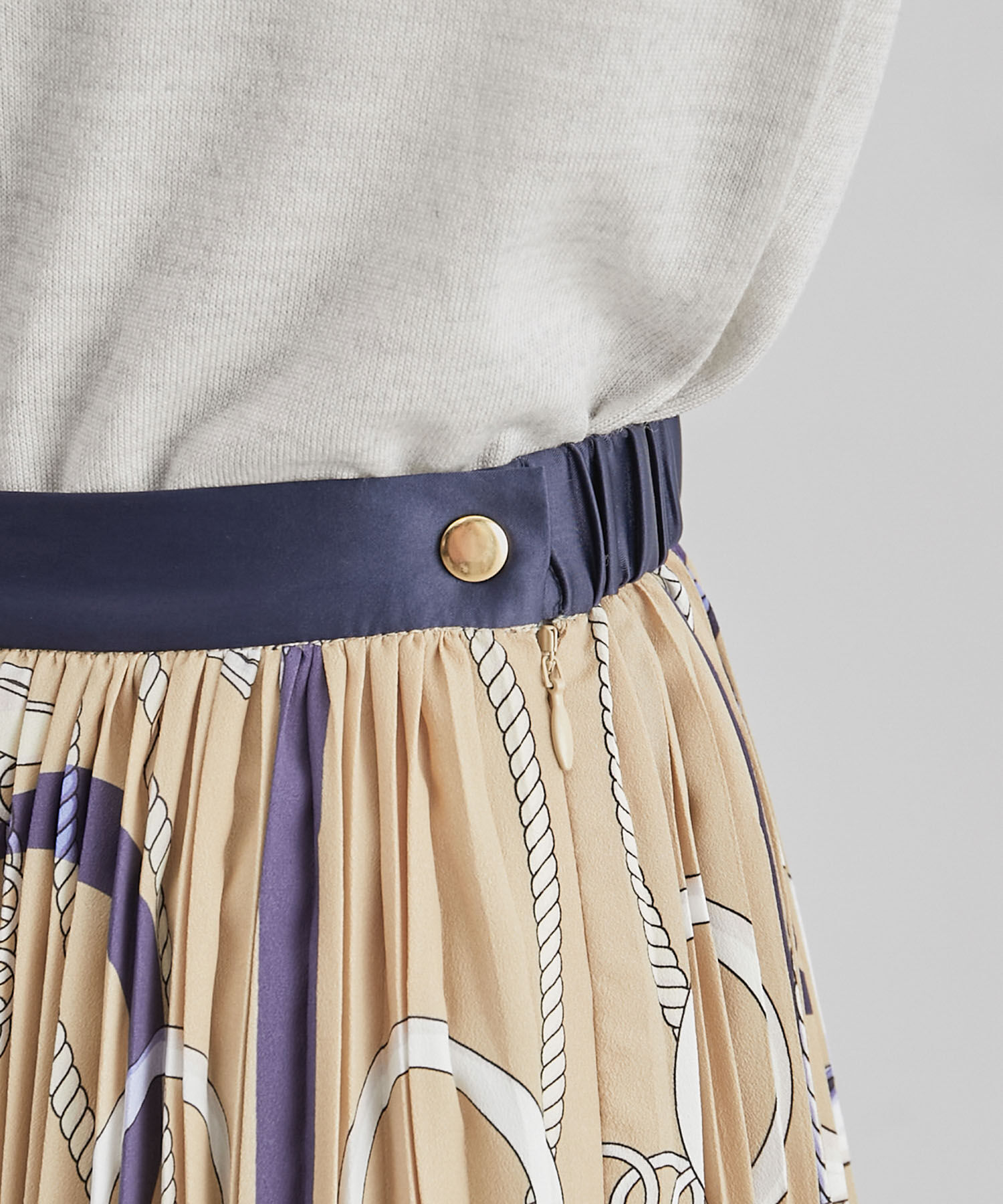 ROPE「ヴィンテージスカーフ柄プリーツスカート」|スカート|