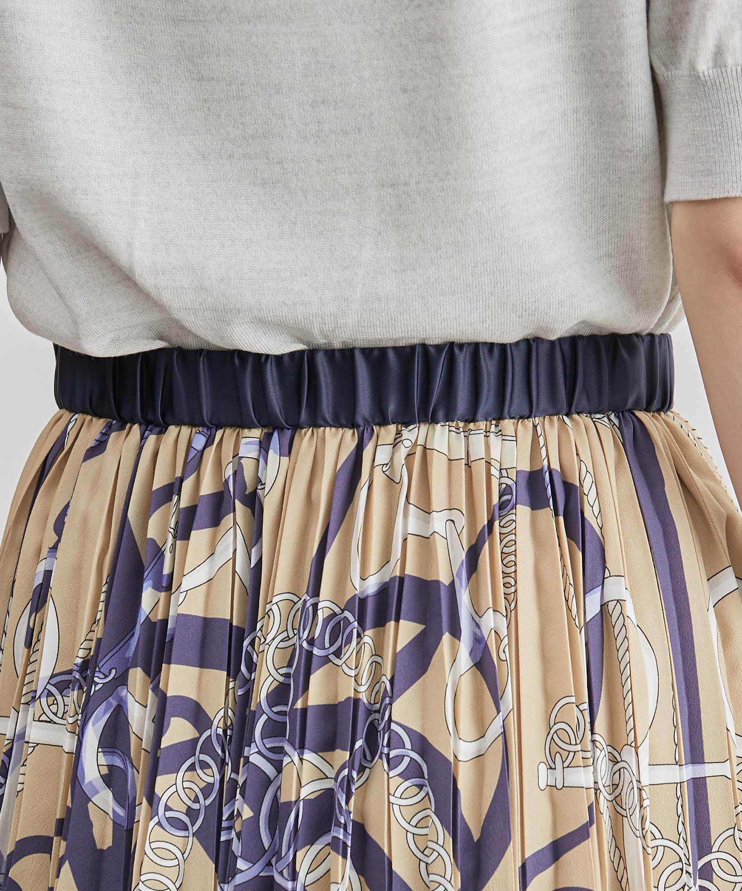 ROPE「ヴィンテージスカーフ柄プリーツスカート」|スカート|