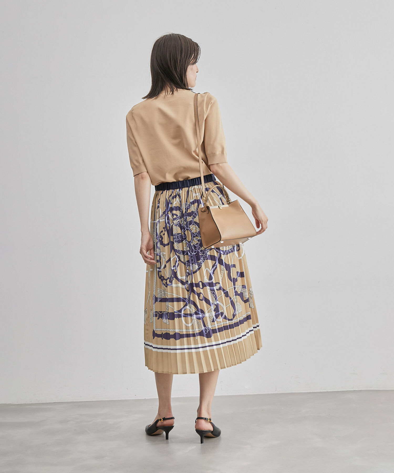 ROPE「ヴィンテージスカーフ柄プリーツスカート」|スカート|