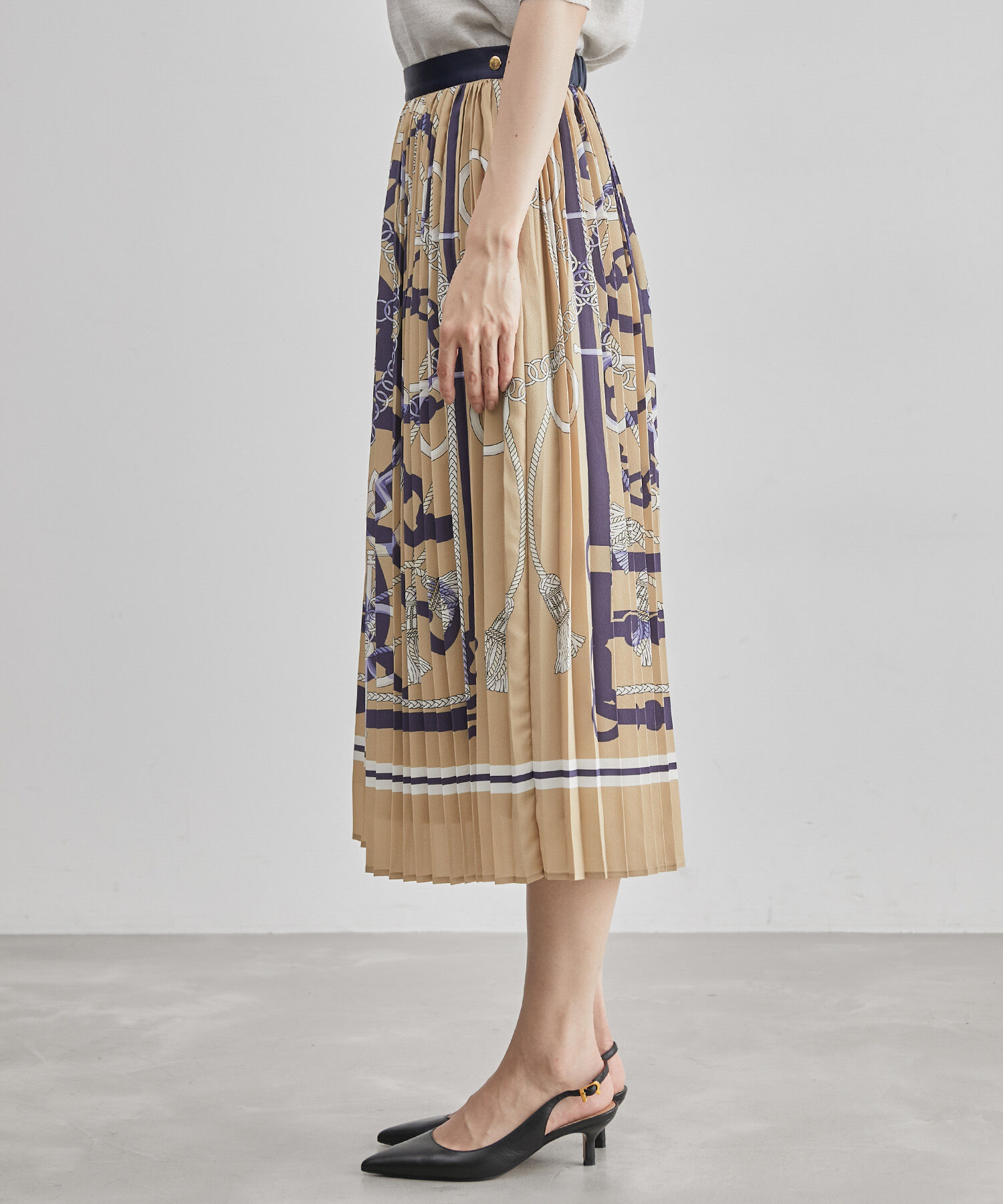 ROPE「ヴィンテージスカーフ柄プリーツスカート」|スカート|