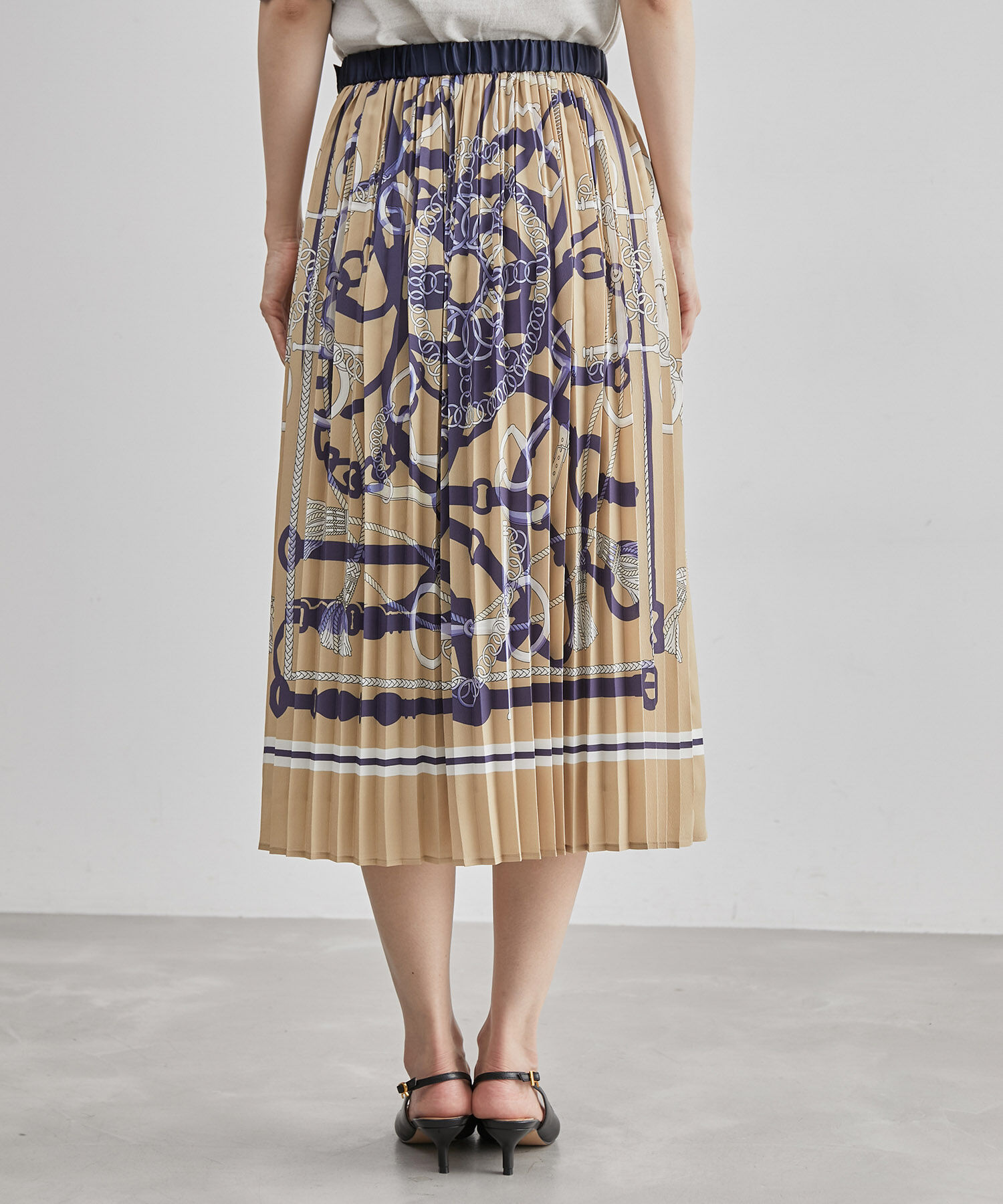 ROPE「ヴィンテージスカーフ柄プリーツスカート」|スカート|