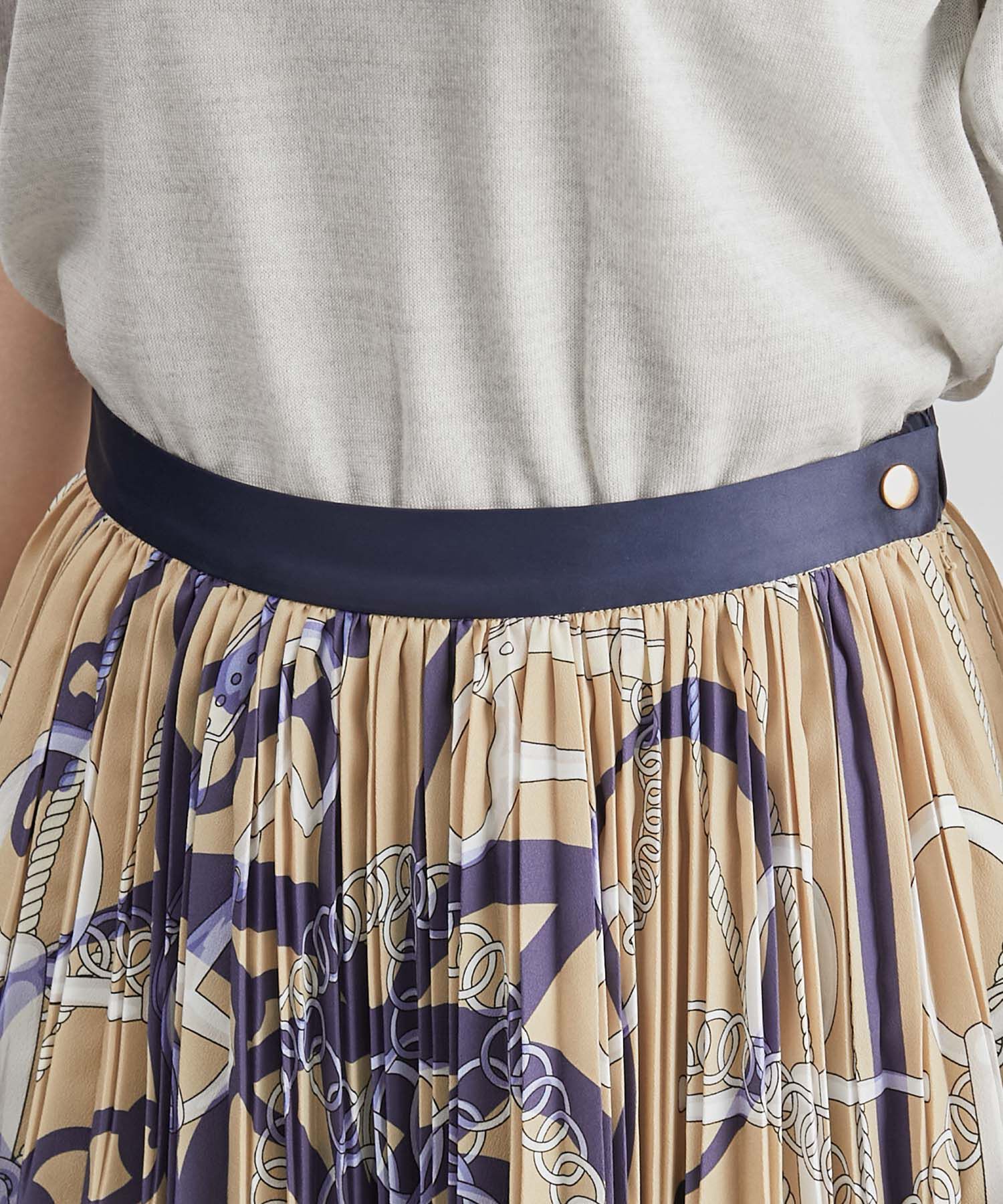 ROPE「ヴィンテージスカーフ柄プリーツスカート」|スカート|