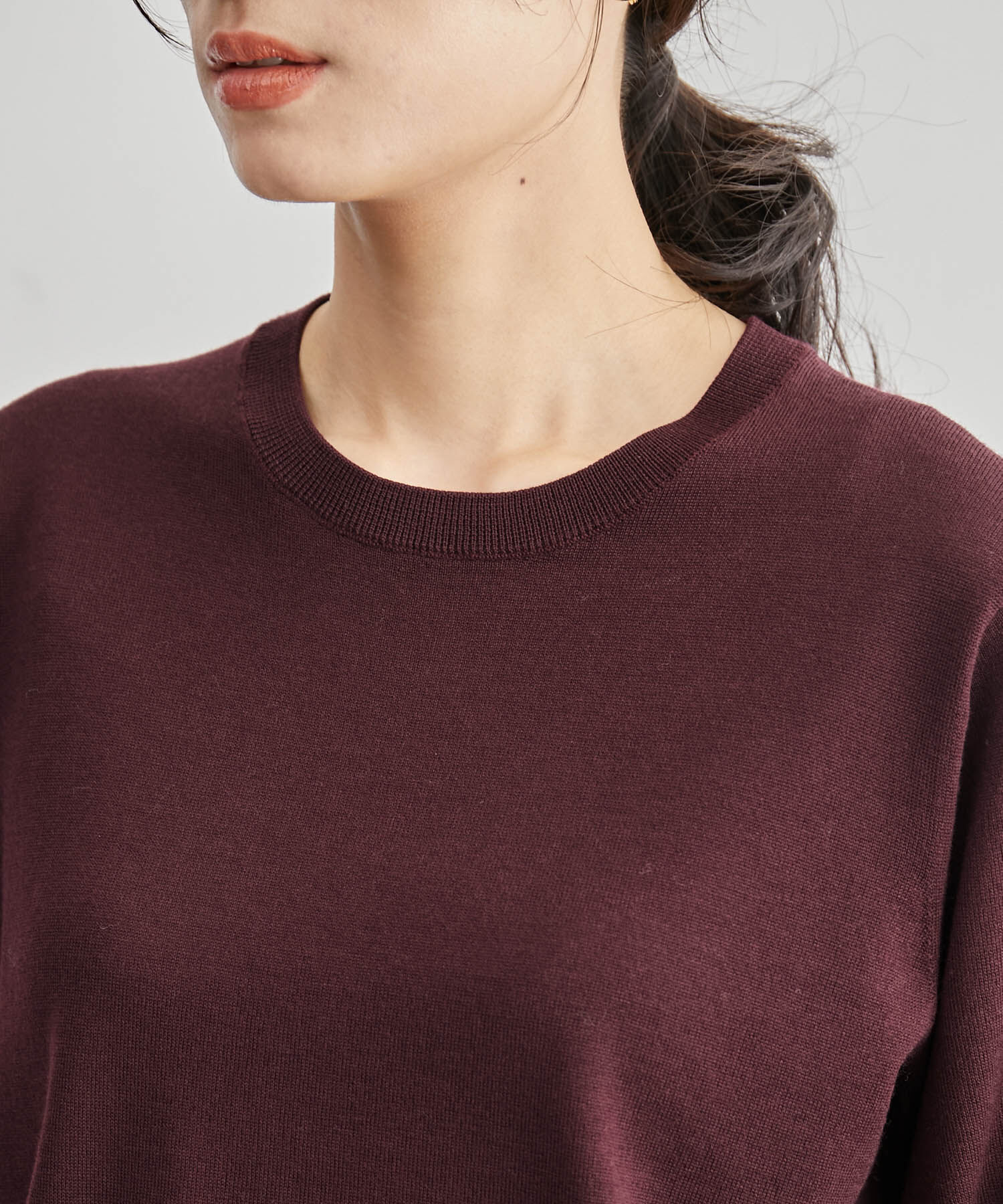 ROPE「ハイゲージウォッシャブル5分袖ニット/アンサンブル可能」|ニット・セーター|