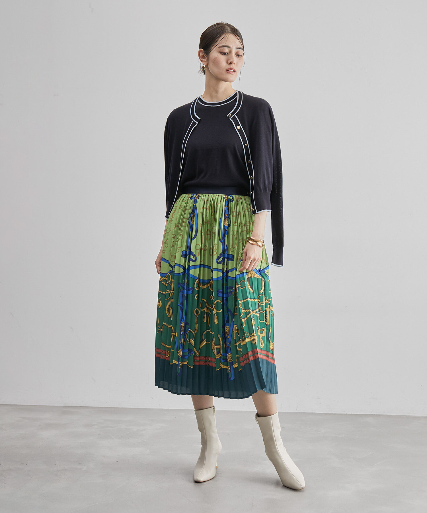 ROPE「ハイゲージウォッシャブル5分袖ニット/アンサンブル可能」|ニット・セーター|