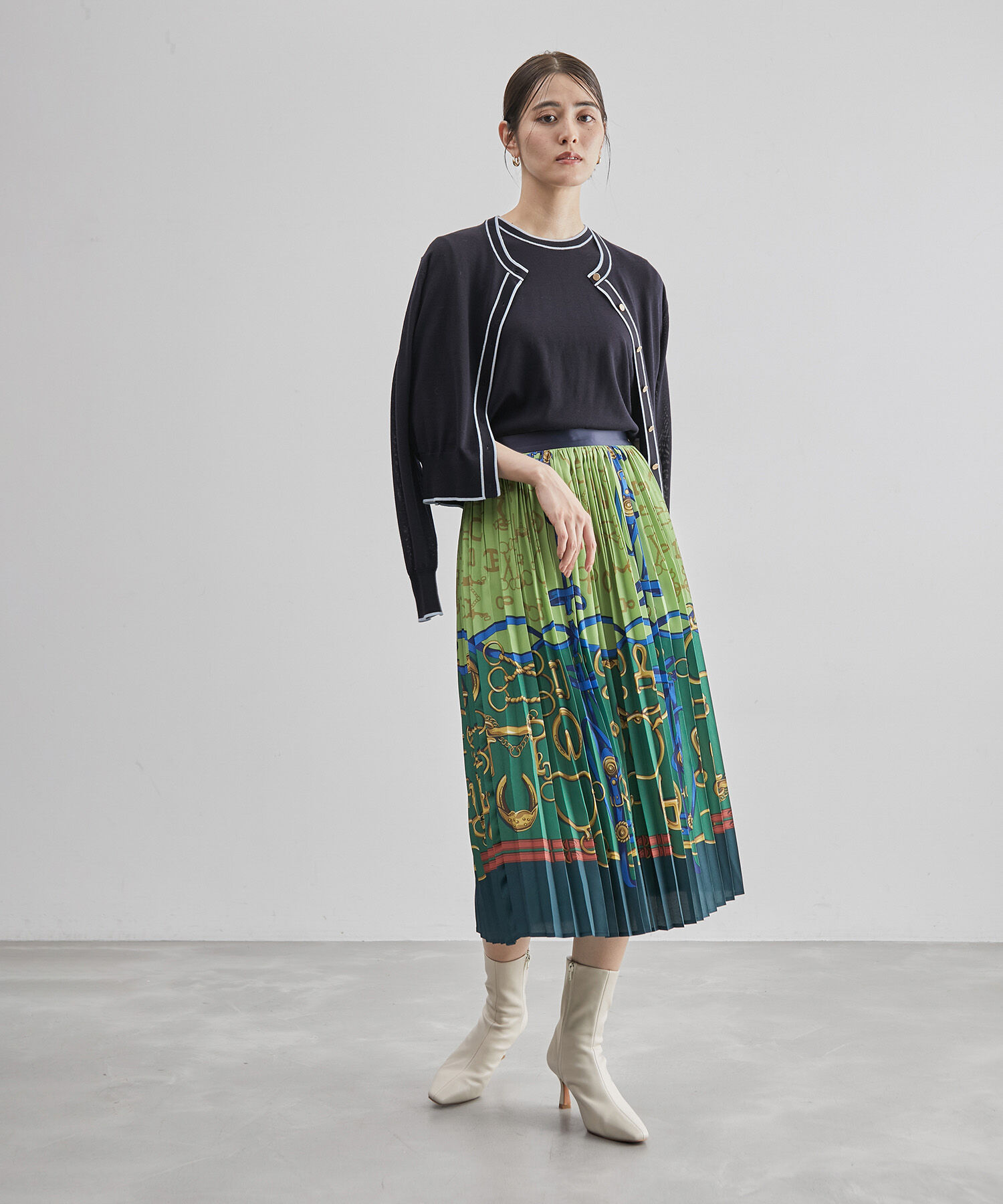 ROPE「ハイゲージウォッシャブル5分袖ニット/アンサンブル可能」|ニット・セーター|